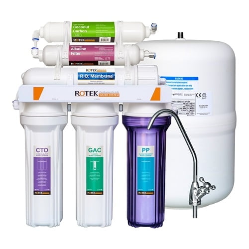 Rotek Water System 100 GPD - Under Sink 6-Stage RO Drinking Filtration System + Alkaline