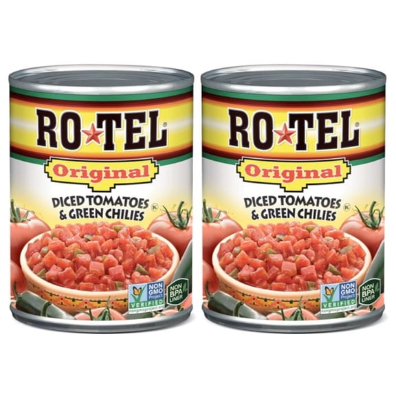 Rotel Original Diced Tomatoes and Green Chilies, 10 oz. Pack of 2