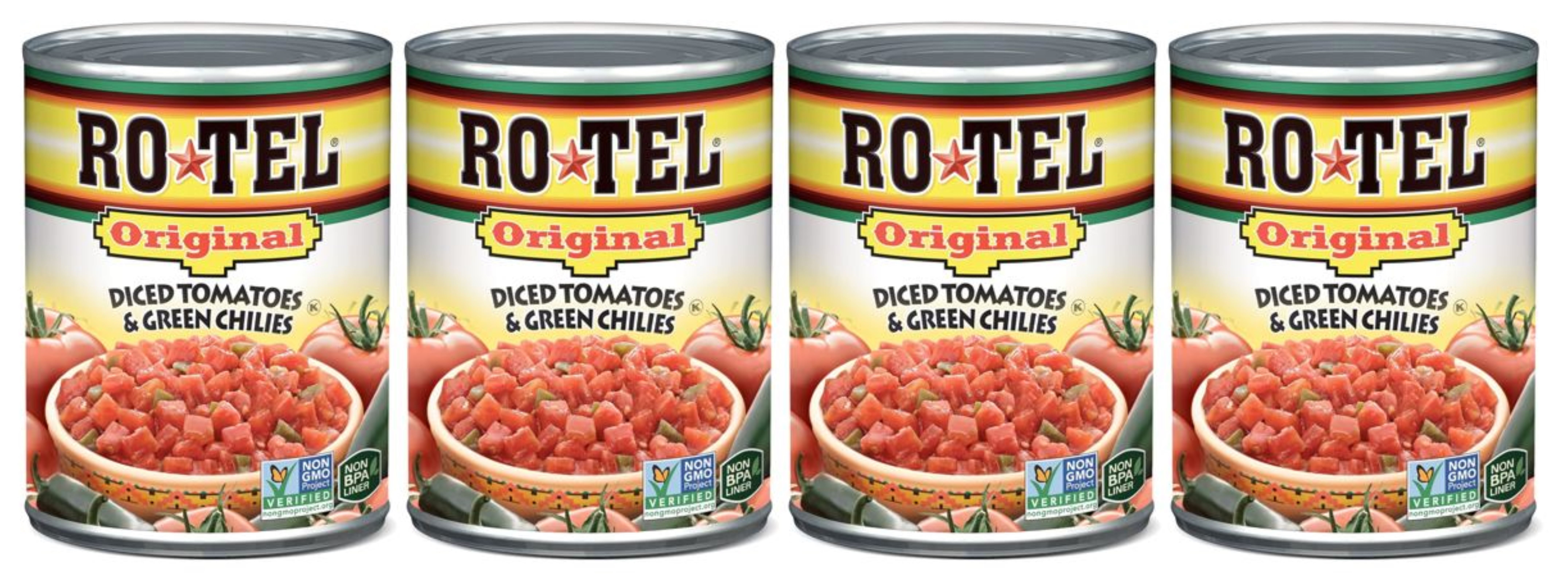 Rotel Original Diced Tomatoes and Green Chilies, 10 oz, Pack of 4