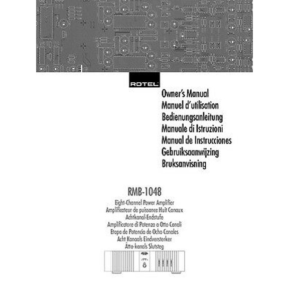 Instruction Manual ONLY for Rotel RMB-1048 Amplifier Owners Manual REPRINT