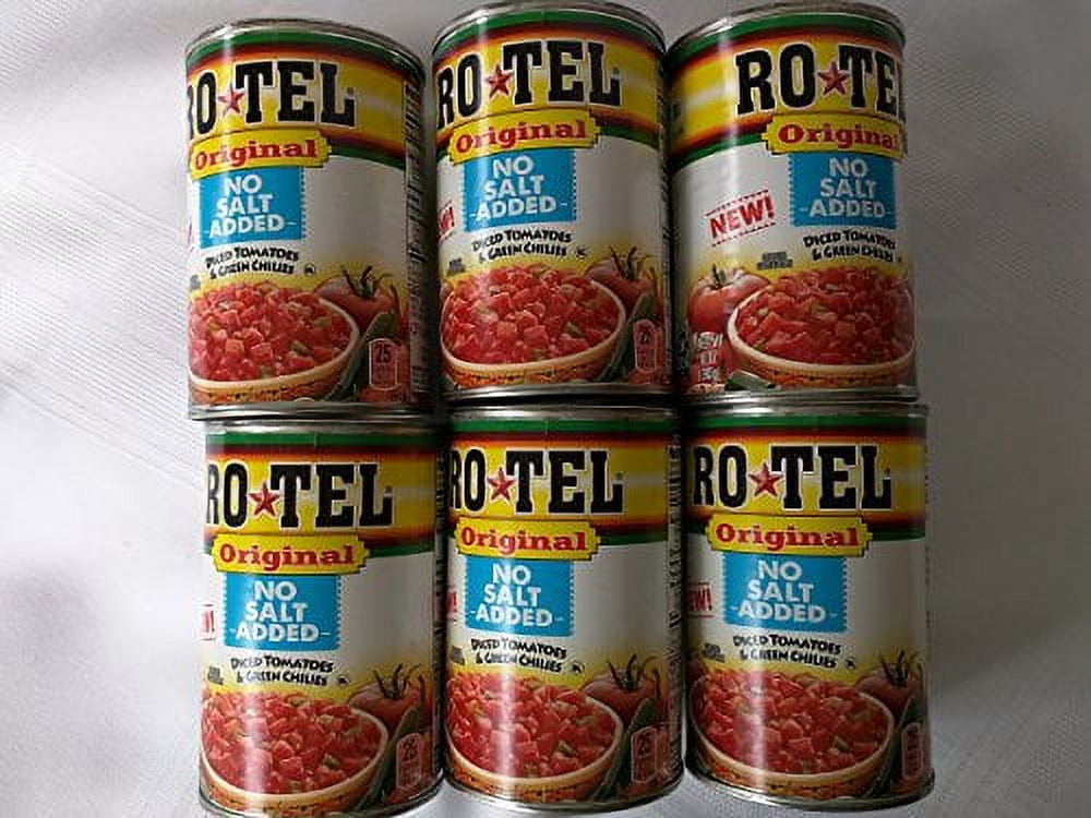 Rotel Ro Tel Original NO SALT ADDED Diced Tomatoes & Green Chilies 10