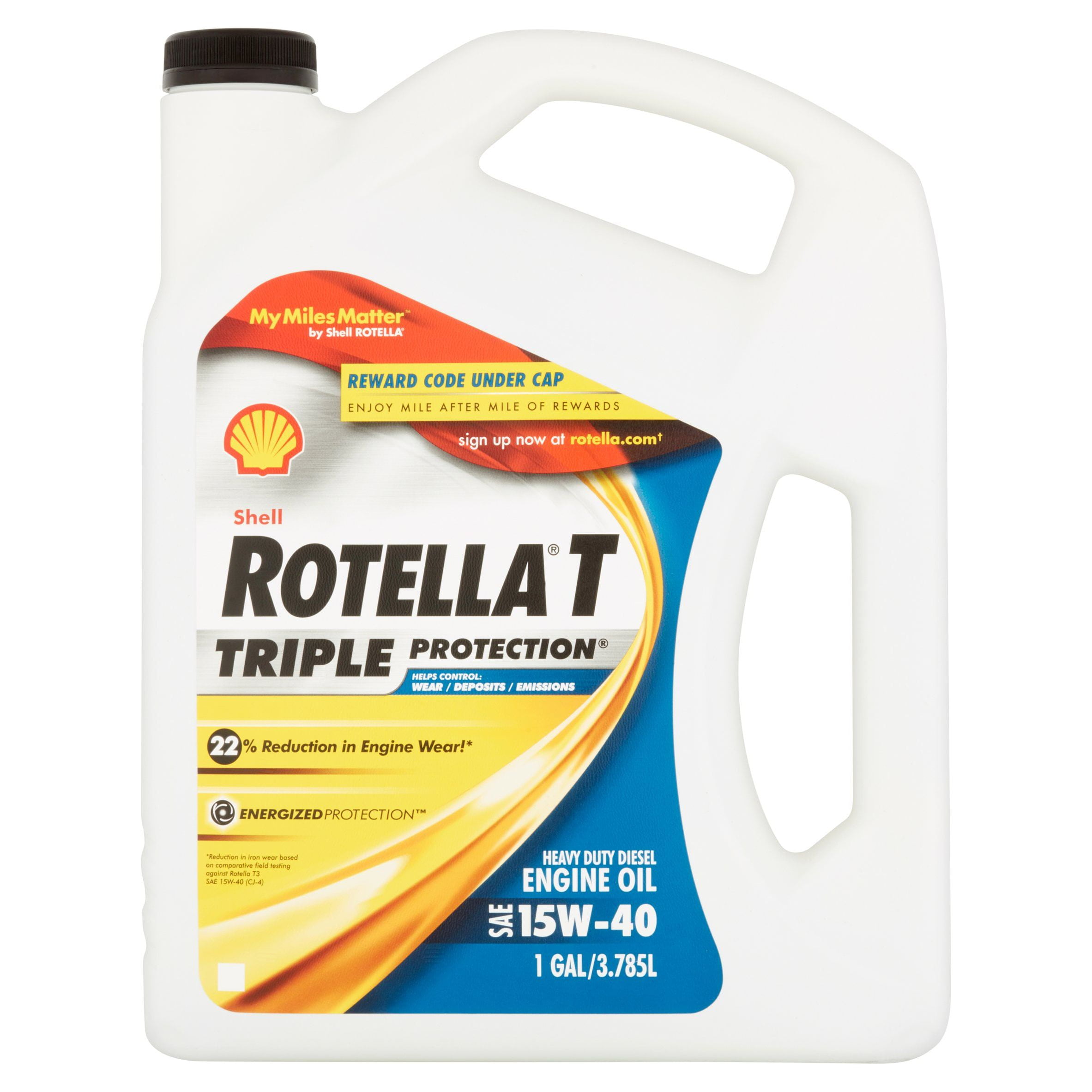 SHELL ROTELLA Rotella T Triple Protection Heavy Duty Diesel Motor Oil 15W-40, 1 gal