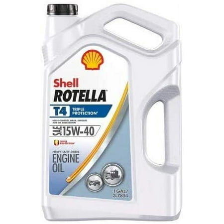 Rotella T4 Triple Protection Heavy Duty Diesel Engine Oil 15W-40, 1 gal (3 Pack)