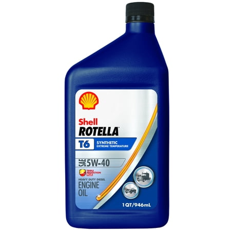 Rotella T6 Fully Synthetic Diesel Engine Oil 5W-40, 1 qt