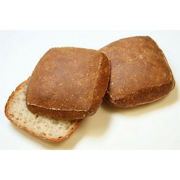Rotellas Wheat Line Sliced Ciabatta Hamburger Bun, 4.25 inch Length - 6 per pack - 8 packs per case.