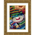 thumbnail image 1 of Rotenberg, Nancy 11x14 Gold Ornate Wood Framed with Double Matting Museum Art Print Titled - Mexico, Teotihuacan Sombrero and blankets, 1 of 4