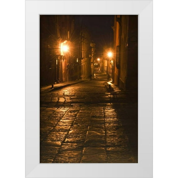Rotenberg, Nancy 11x14 White Modern Wood Framed Museum Art Print Titled - Mexico, San Miguel de Allende Street Lanterns