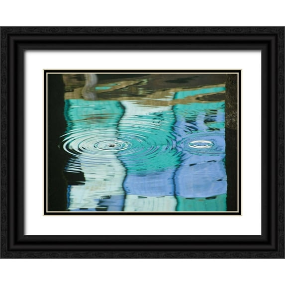 Rotenberg, Nancy 14x11 Black Ornate Wood Framed with Double Matting Museum Art Print Titled - AK, Petersburg Reflections of harbor buildings