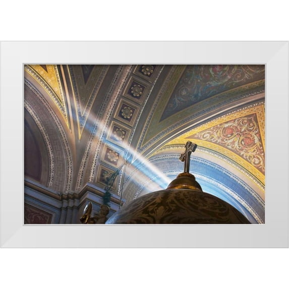 Rotenberg, Nancy 14x11 White Modern Wood Framed Museum Art Print Titled - Mexico, Morelia Rays into Roman Catholic church