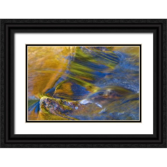 Rotenberg, Nancy 24x17 Black Ornate Wood Framed with Double Matting Museum Art Print Titled - NH, White Mountain NF, Fall reflections in stream