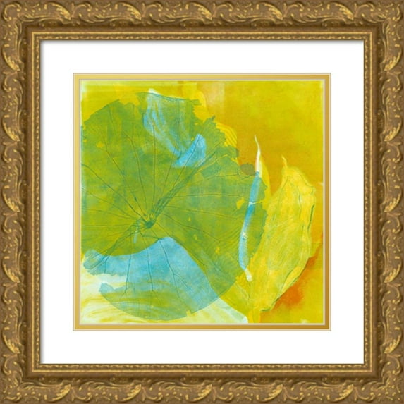 Roth, Carolyn 15x15 Gold Ornate Wood Framed with Double Matting Museum Art Print Titled - Lotus Monotype I