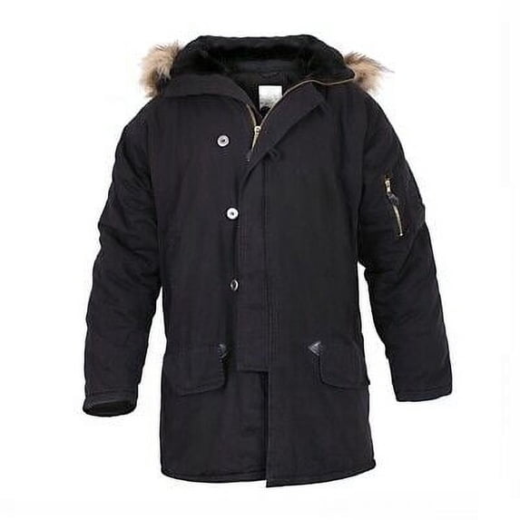 Rothco 16177 Vintage N-3B Parka Military Jackets, Black - Small
