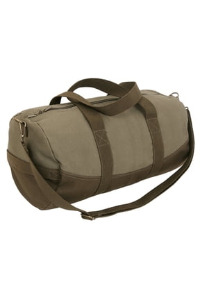 19 in Two-Tone Canvas Shoulder Duffel Bag, Brown