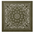 thumbnail image 1 of Rothco 2779 22 x 22 in. Trainmen Paisley Bandana, Olive Drab, 1 of 2