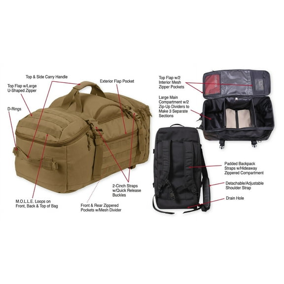 Rothco 3-In-1 Convertible Mission Bag