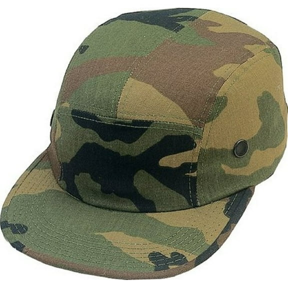 Rothco 5 Panel Woodland Camo Military Street Cap Camouflage 9500