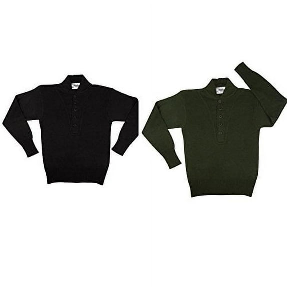 Rothco Acrylic 5 Button Sweater - 6368 - Black - 2X-Large