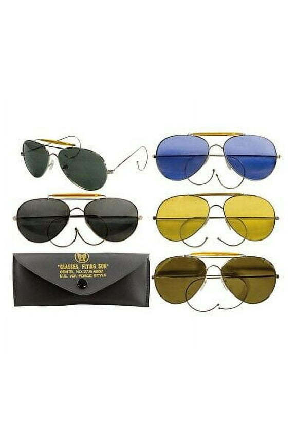 120 Aviator Air Force Style Sunglasses, Blue