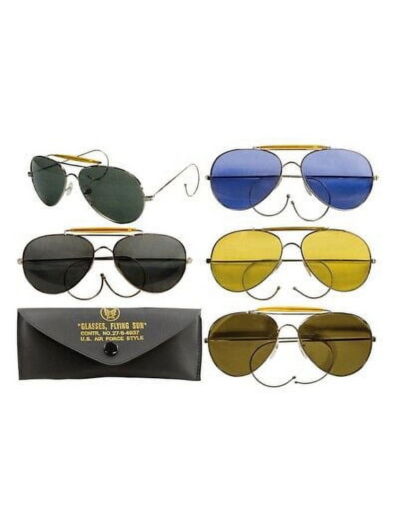 120 Aviator Air Force Style Sunglasses, Blue