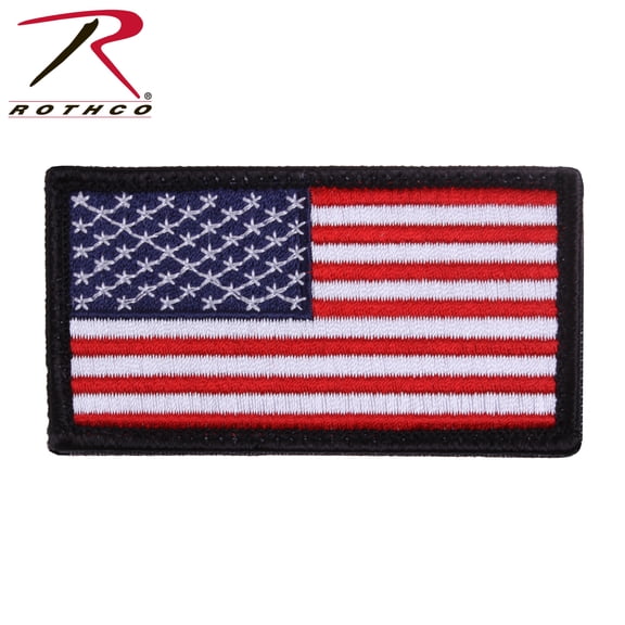 Rothco American Flag Patch - Hook Back - Red White Blue with Black Border