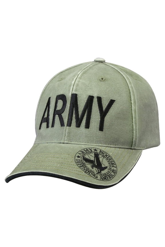 11453 Vintage Deluxe Army Low Profile Insignia Cap, Olive Drab