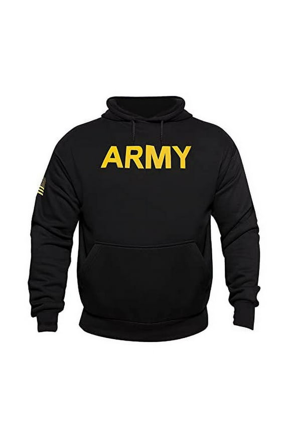 20725 Army Printed Pullover Hoodie, Black - Small