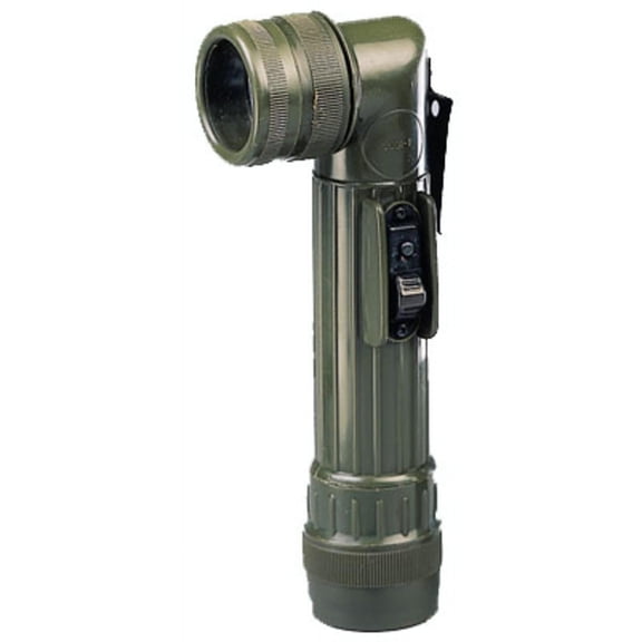Olive Drab Military GI Style C-Cell Anglehead Flashlight