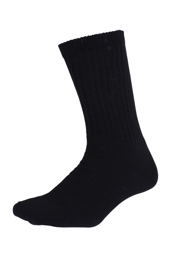 Athletic Crew Socks, Black, 9 - 11