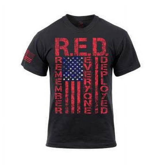 Rothco Athletic Fit R.E.D. (Remember Everyone Deployed) T-Shirt,Black,S