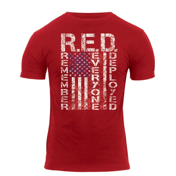 Rothco Athletic Fit R.E.D. (Remember Everyone Deployed) T-Shirt,Red,3XL