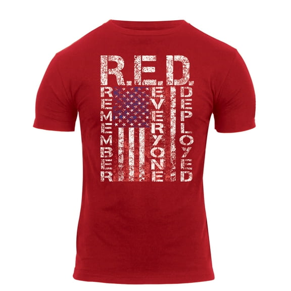 Rothco Athletic Fit R.E.D. (Remember Everyone Deployed) T-Shirt,Red,L