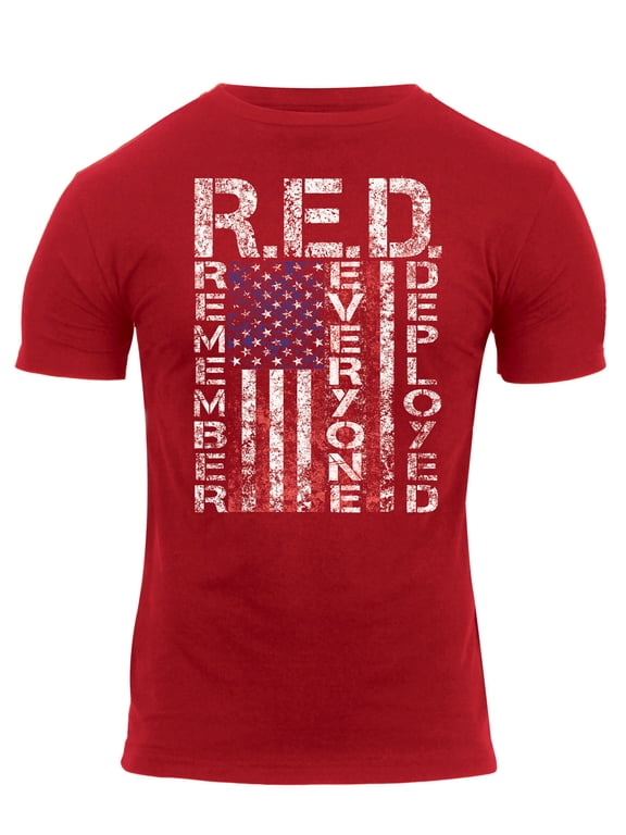 Athletic Fit R.E.D. (Remember Everyone Deployed) T-Shirt,Red,L
