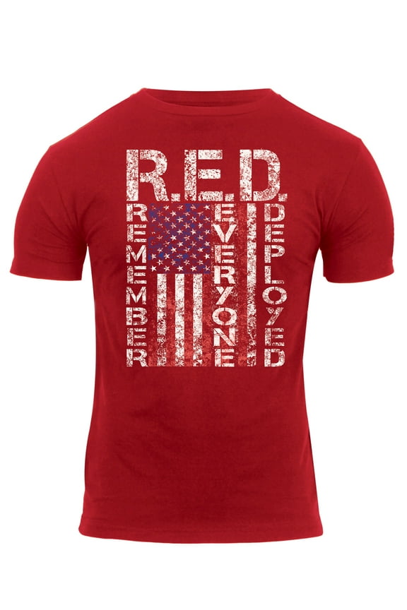 Athletic Fit R.E.D. (Remember Everyone Deployed) T-Shirt,Red,L