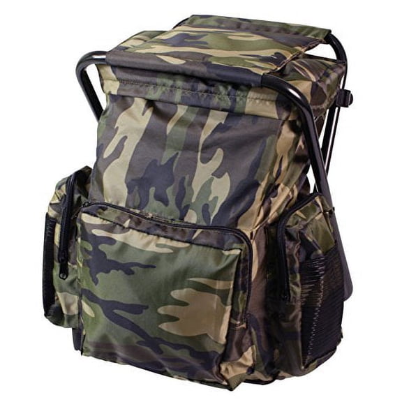 Rothco 3469 Backpack & Stool Combo Pack, Woodland Camo