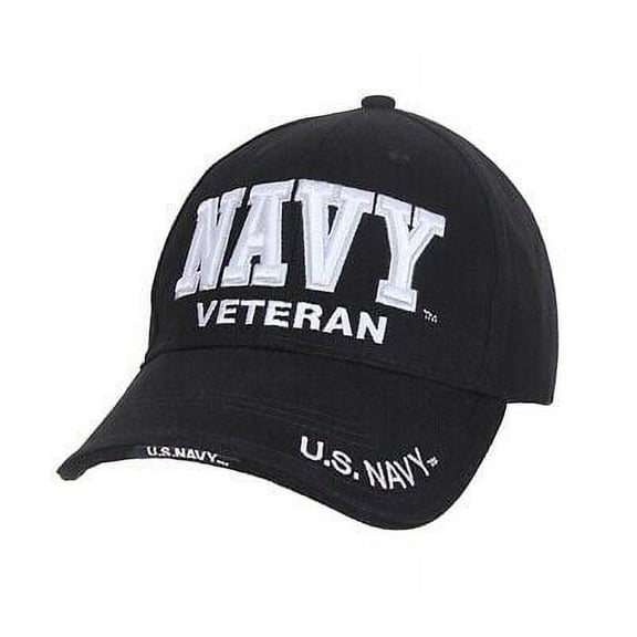 Rothco 17116 Deluxe Low Profile Military Branch Veteran Cap, Navy