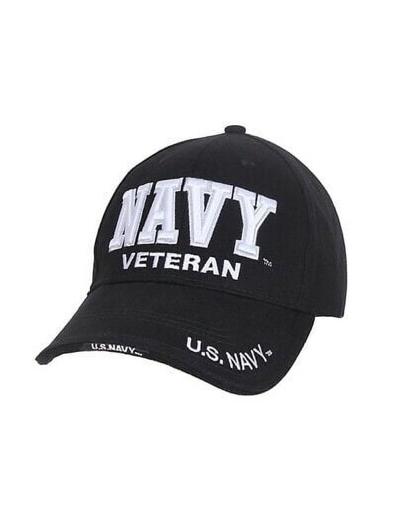 17116 Deluxe Low Profile Military Branch Veteran Cap, Navy
