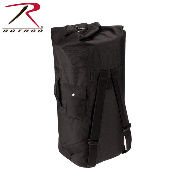 Rothco 2284 G.I. Type Enhanced Double Strap Duffle Bag, Black