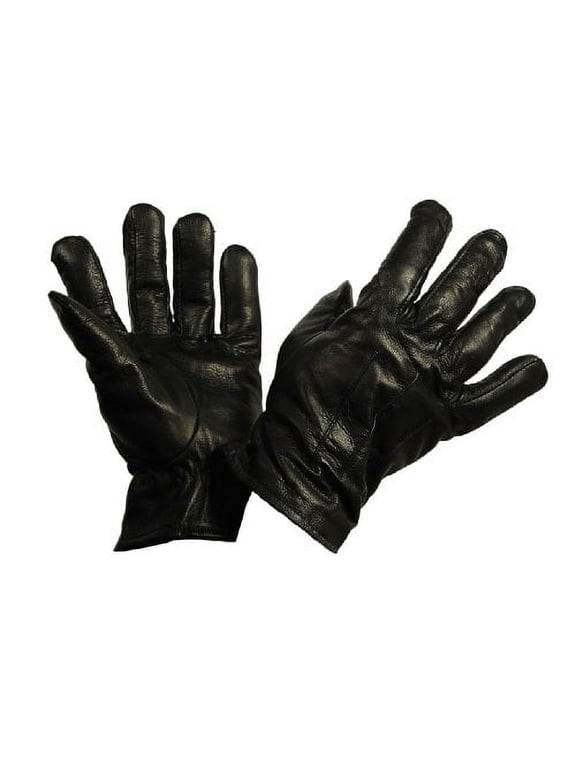 Black Leather Police Gloves - 4472 - Large