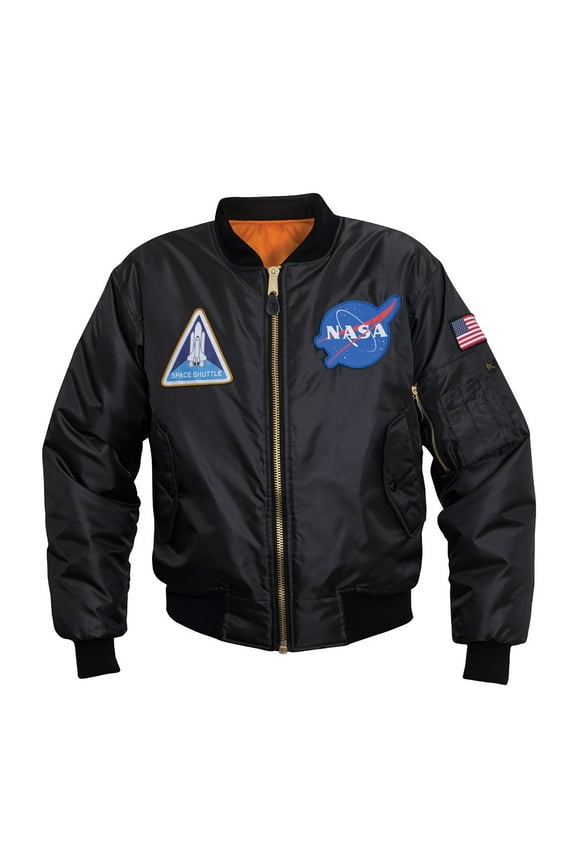 19348 NASA MA-1 Flight Jacket, Black - Small