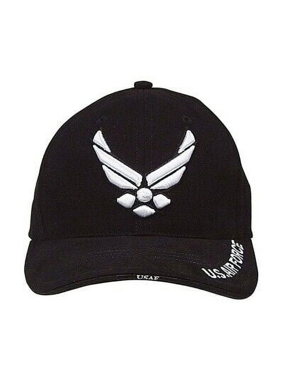 10912 Deluxe U.S. Air Force Wing Low Profile Insignia Cap, Black