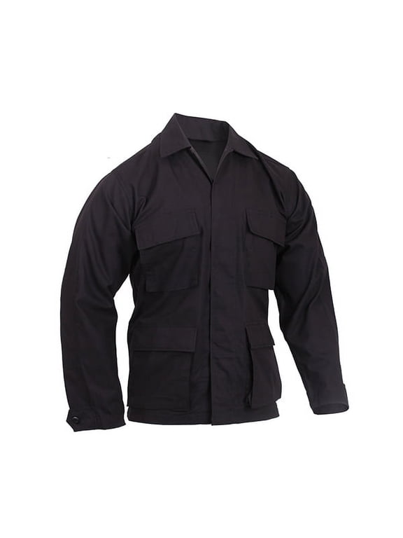 Rip-Stop B.D.U. Shirt (100% Cotton Rip-Stop), Black, 2XL