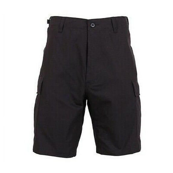 Rothco 7883 Men Rip-Stop Battle Dress Uniform Shorts, Black - Small