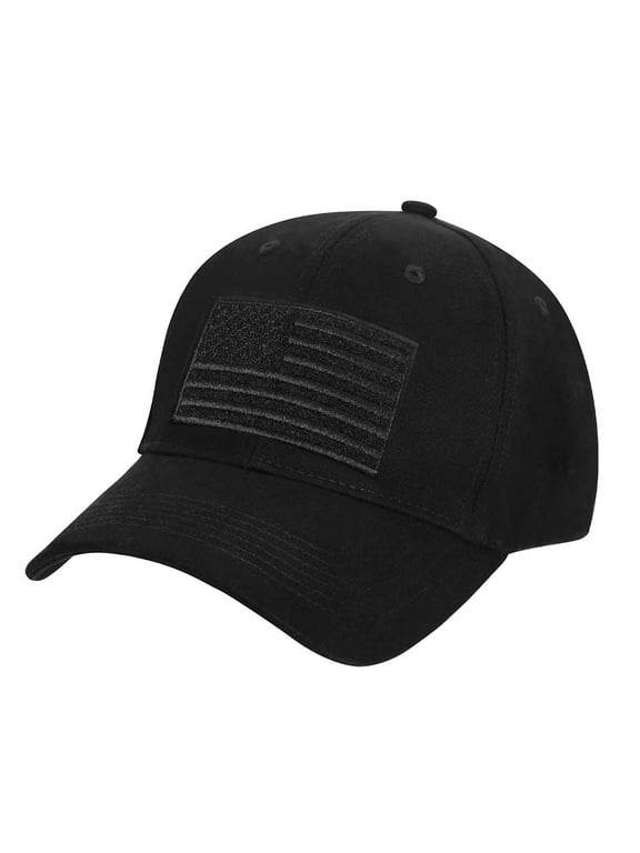 19063 Hook & Loop U.S. Flag Low Profile Cap, Black