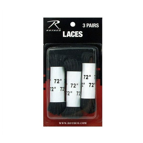 Rothco Boot Laces (3 Pack), Black, 72''