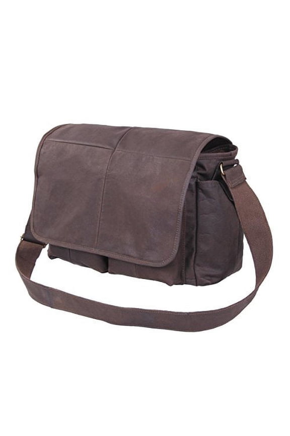 14542 Brown Leather Classic Messenger Bag
