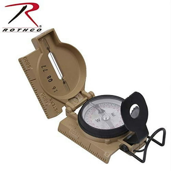Rothco Cammenga G.I. Military Phosphorescent Lensatic Compass, Coyote Brown