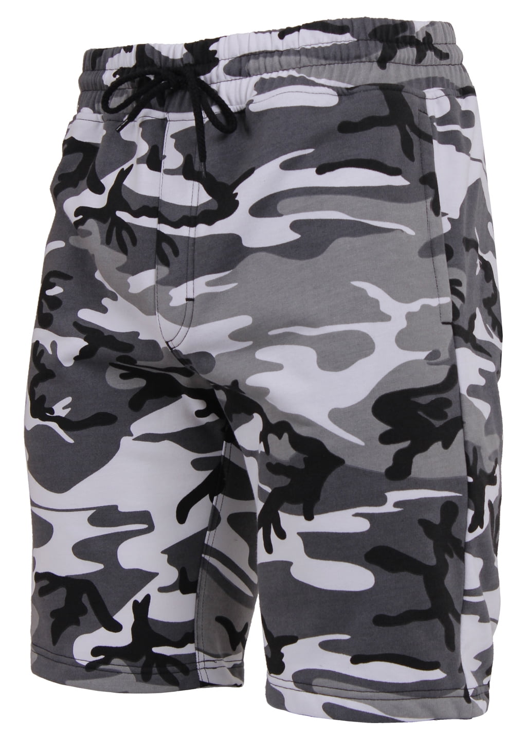 Rothco Camo and Solid Color SweatShorts, Black Camo, M Rothco Camo And Solid Color Sweatshorts