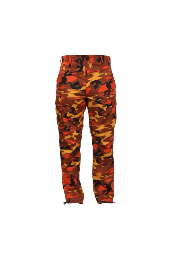 Camo BDU Pants, Savage Orange Camo, Small