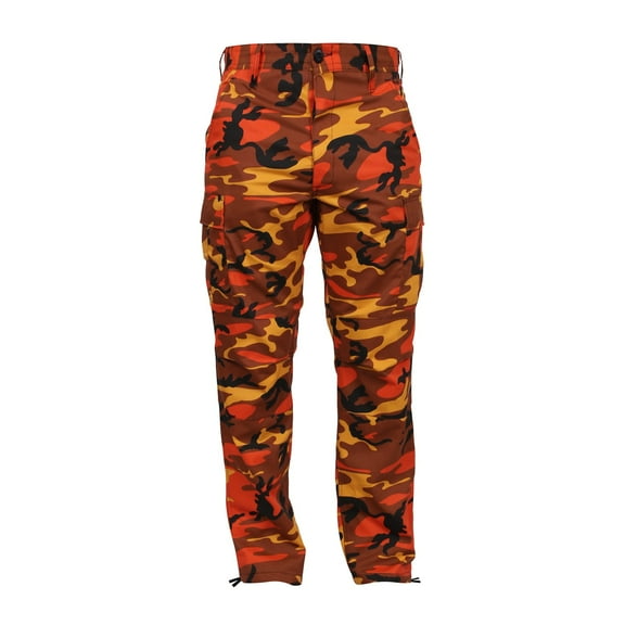 Rothco Camo BDU Pants, Savage Orange Camo, Small