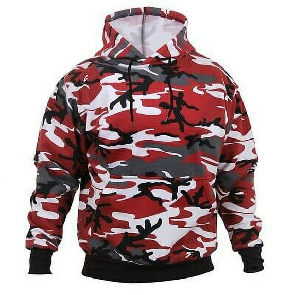Rothco Camo Pullover Hooded Sweatshirt, Red Camo, 2XL